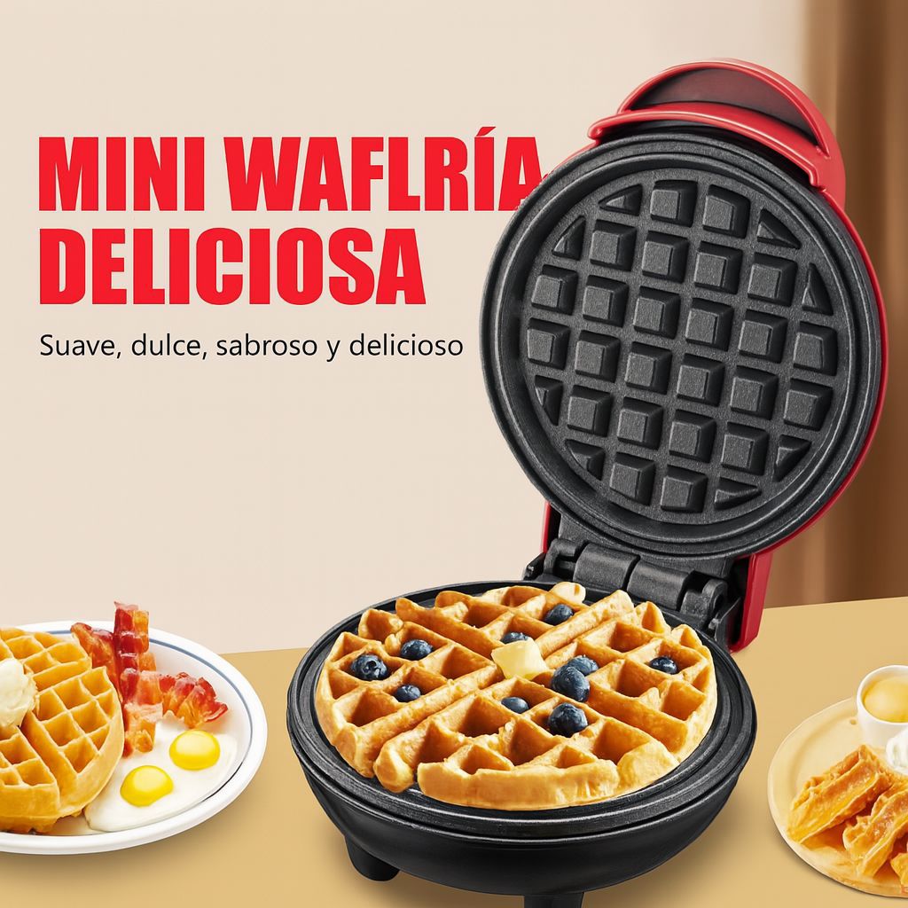 Miniatura 2 de MINI WAFLERA ELECTRICA ROJA